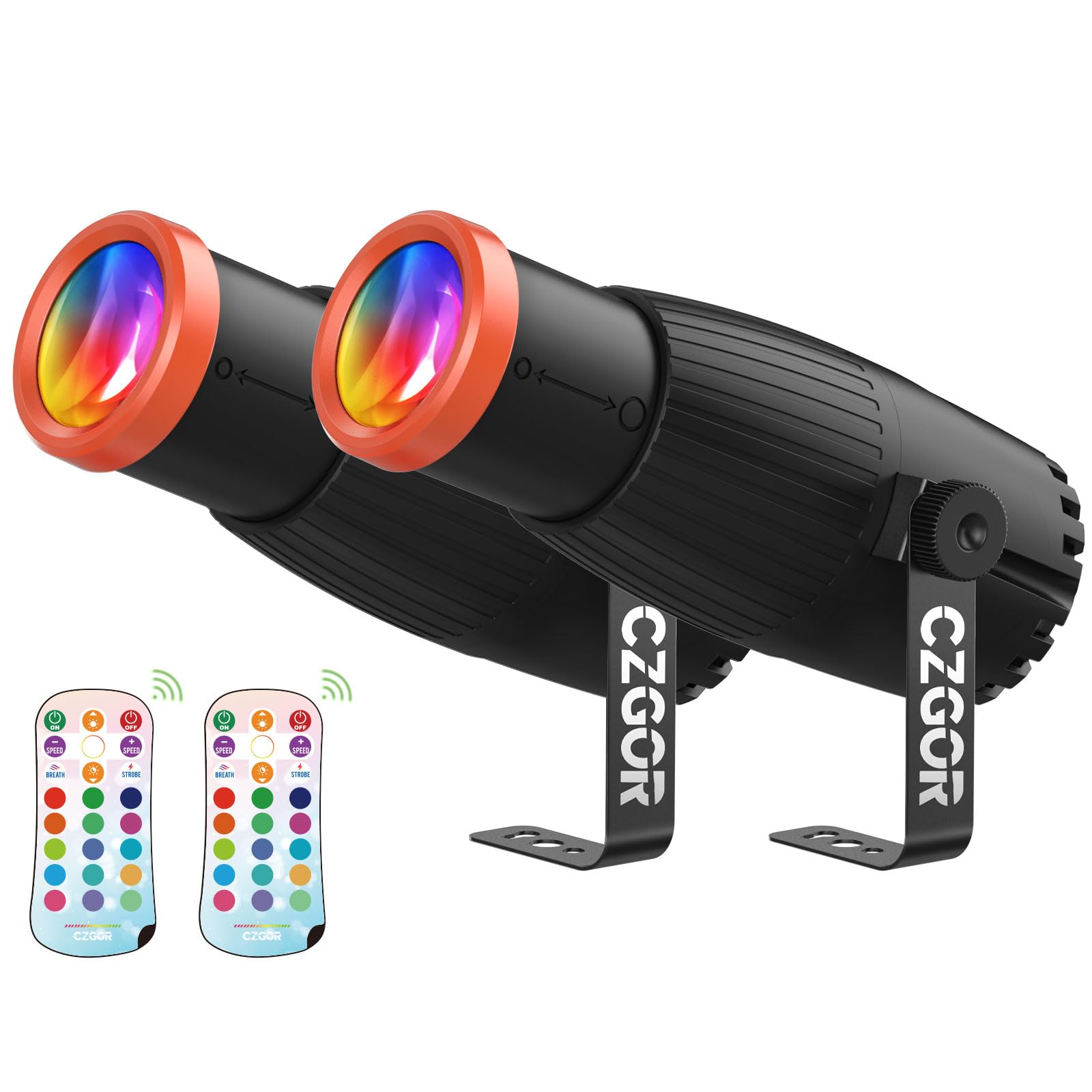 Czgor 18W Pinspot Light, RGBW Mirror Disco Ball Spotlight with Remote