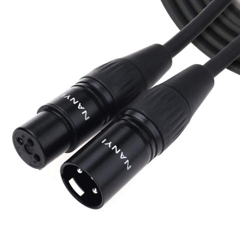 NANYI XLR Male to Female Microphone Cable, 3-Pin, DMX Patch Cord, 16ft
