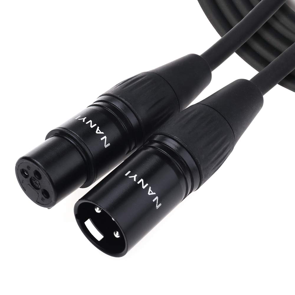 NANYI XLR Male to Female Microphone Cable, 3-Pin, DMX Patch Cord, 16ft