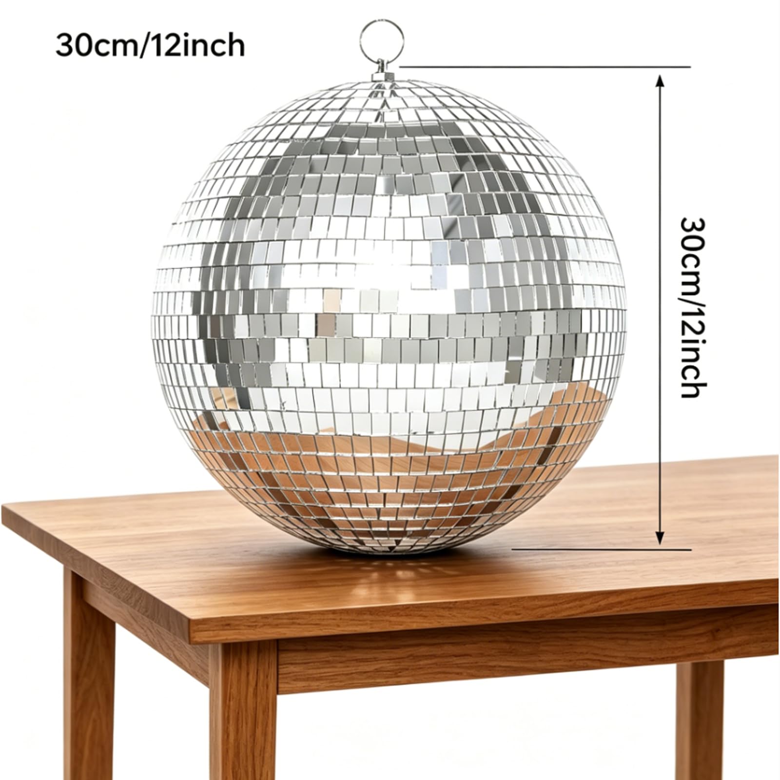 EELLAO 12inch Disco Ball Mirror Balls Large Hanging Disco Balls for Party Decorations, Weddings, Events, (12inch Disco Ball x 1pc, Replacement Mirror x 15pcs)