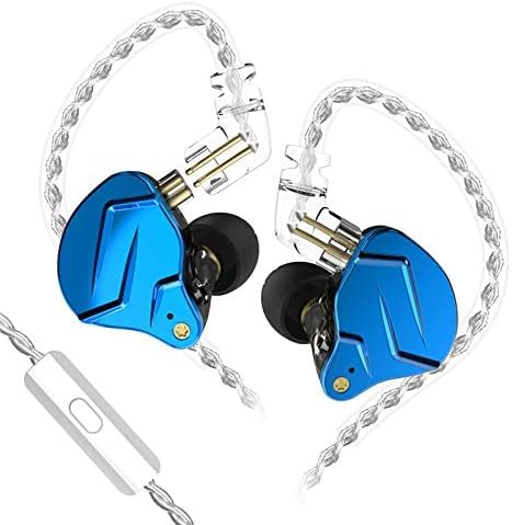 KZ ZSN Earphone with 1BA and 1DD, KZ High Fidelity in Ear Earbuds High Resolution in Ear Monitor Headphone 0.75mm 2 pin Cable, Noise Cancelling KZ Headphone (Black, with Mic)…