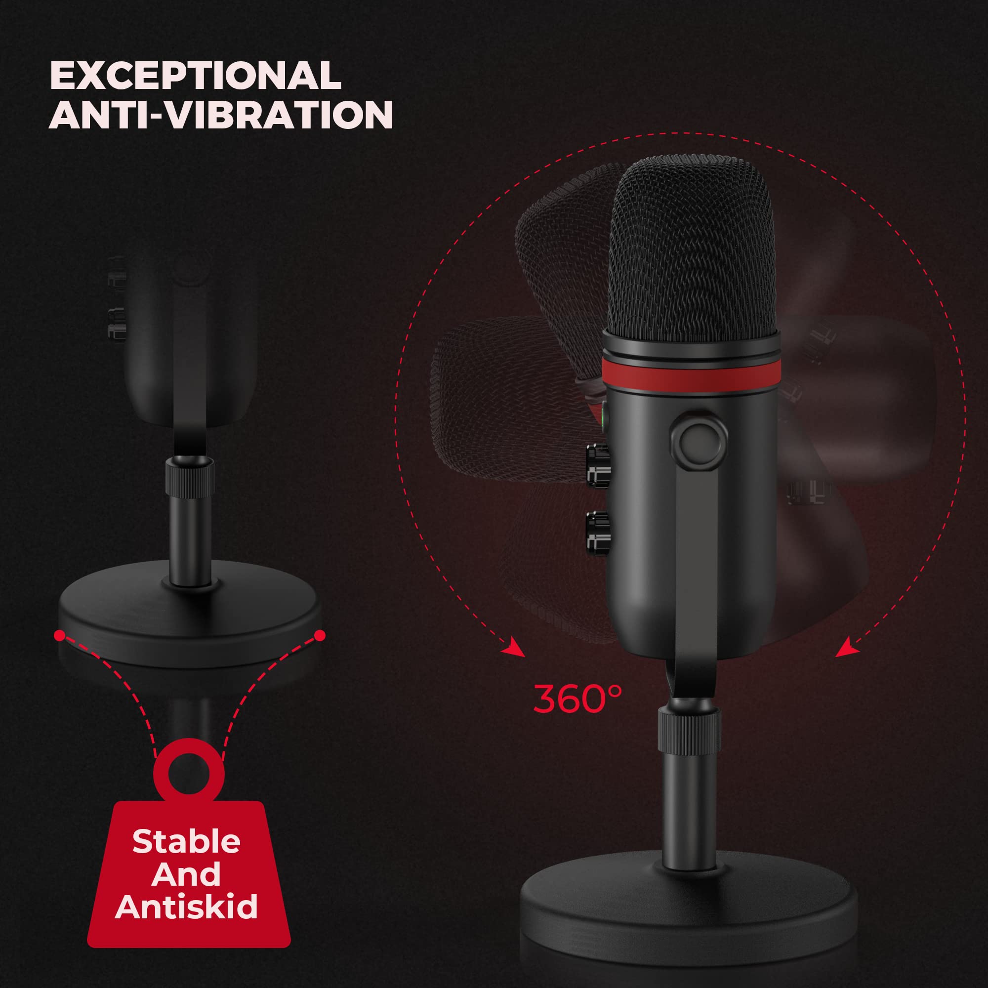 AUDIOPRO USB Microphone, Computer Condenser Gaming Mic for PC/Laptop/PS4/5.