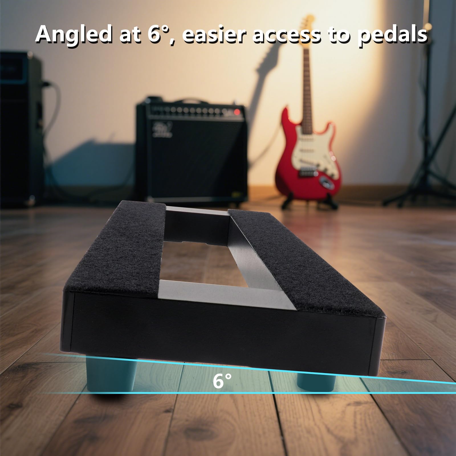 SOYAN Mini Aluminum Alloy Guitar Pedal Board 15″ x 5″