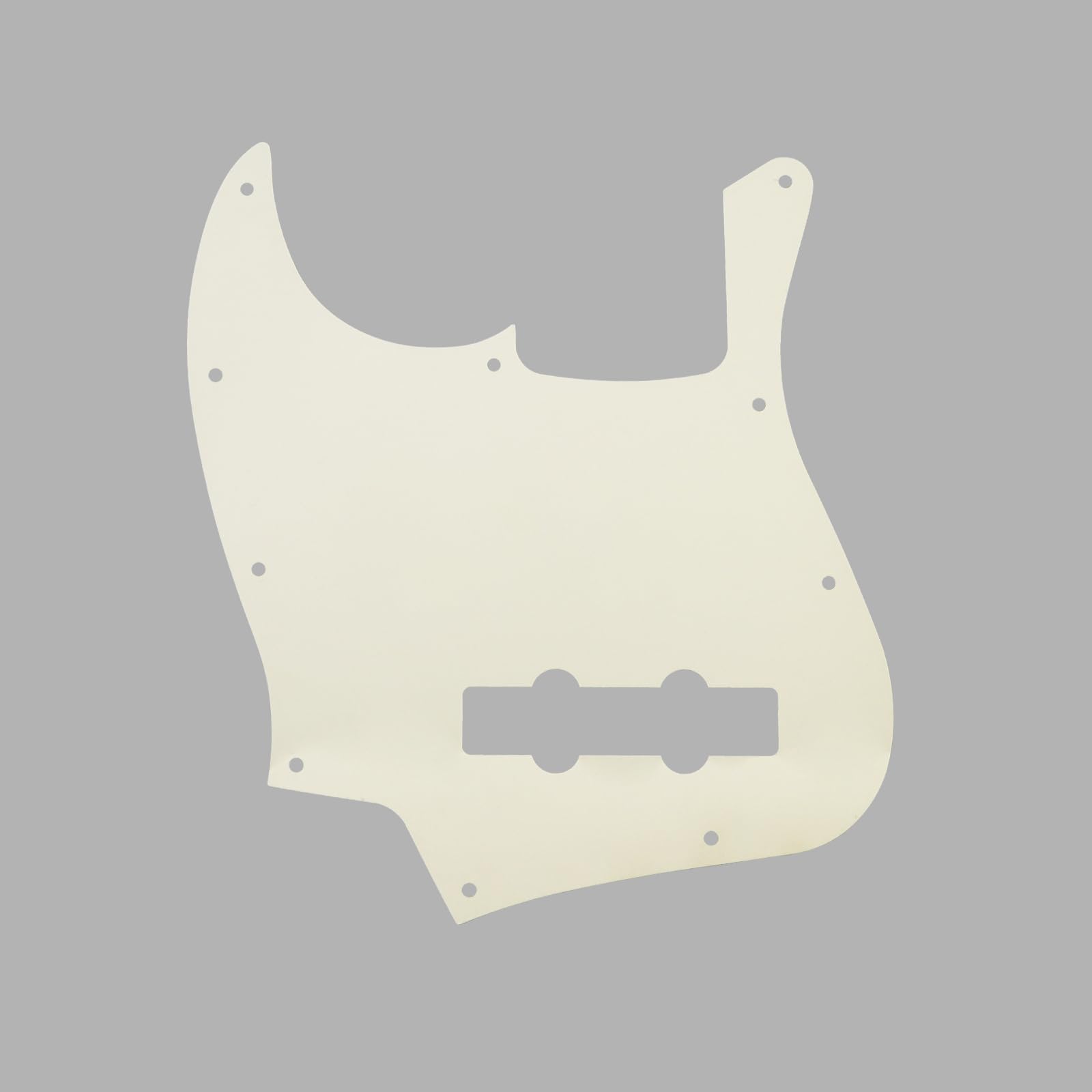 Phrilam 10-Hole Jazz Bass Pickguard for Fender 4 String Bass, Ivory 3Ply