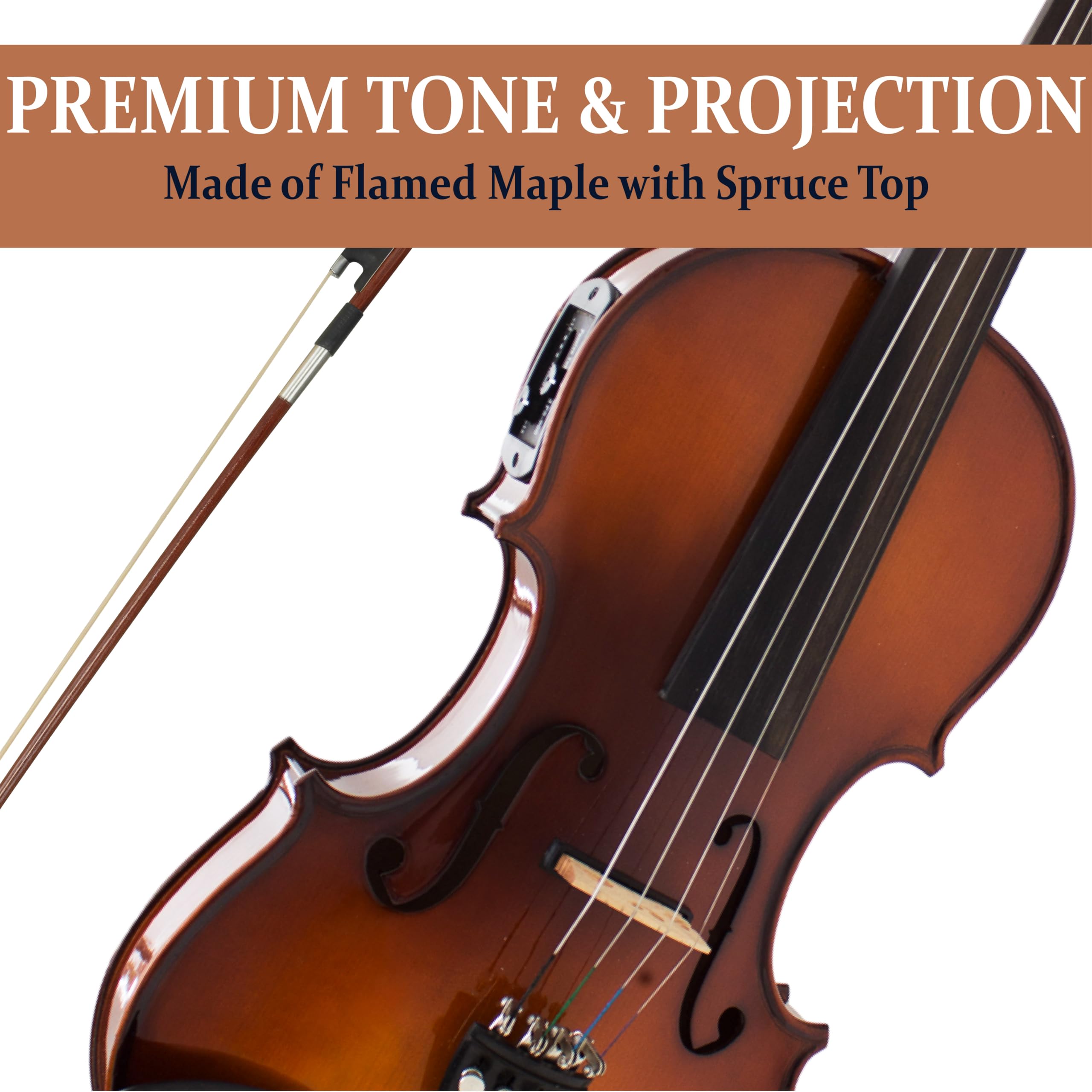Cecilio 4/4 Acoustic Electric Violin, Solid Spruce Top, Antique Varnish