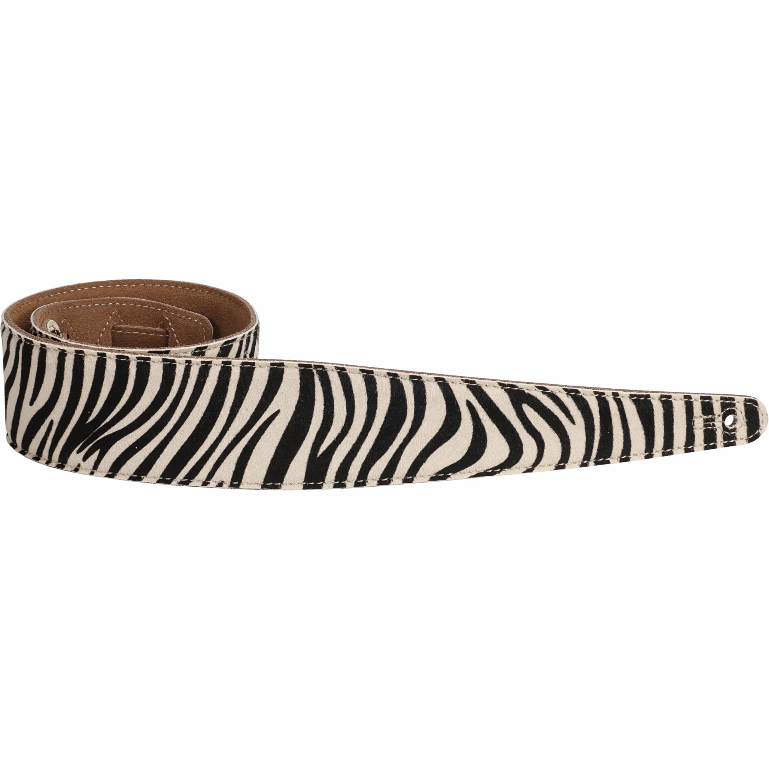Nefelibata Guitar Strap 2.5″ Zebra print Horsehair Leather Guitar Straps with Foam Padding for Bass, Electric, and Acoustic Guitars
