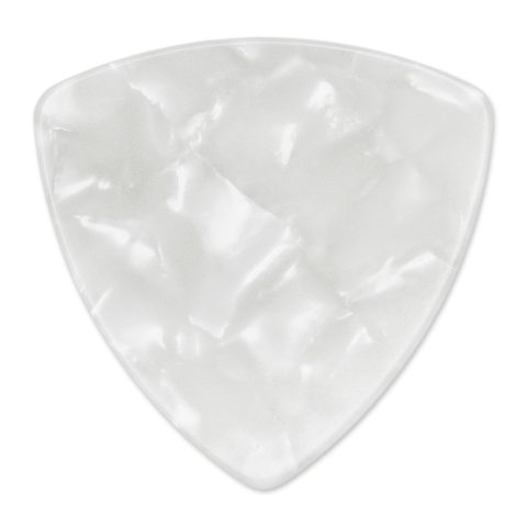 Exotic Plectrums Celluloid White Pearl Guitar Or Bass Pick – 0.71 mm Medium Gauge – 346 Rounded Triangle Shape – 6 Pack, Celluloid-White-Pearl-.71mm-346-6-Pack