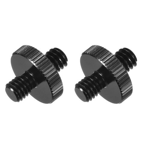 MECCANIXITY 2PCS Mic Stand Adapter 1/4 Male to M6 Male Screw Thread Adapter for Microphone Stand to Camera Tripod Mount Adapter