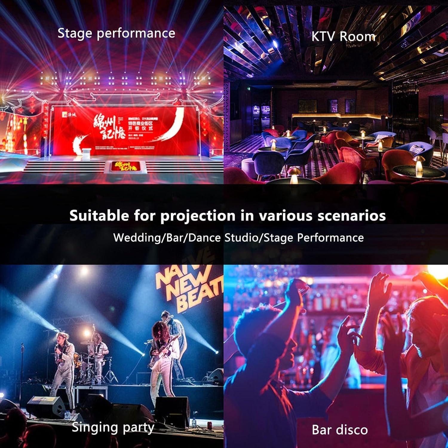 LED Moving Head DJ Lights, 36x18W LED Moving Head Beam Stage Light Spotlight Lamp 270/540° Rotation Angle 16CH DMX512 RGBW Control for Disco DJ Club Christmas Birthday Wedding Party Stage Christmas