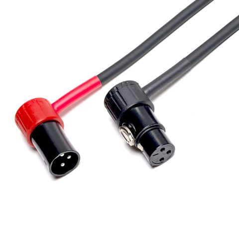 WJSTN 3-Pin Female Right Angle XLR to 3-Pin Male Right Angle XLR Cable 100° Adjustable, Professional Audio Balanced Interconnect for Microphones, Mixers, Speakers -, 2-Pack (1Feet)