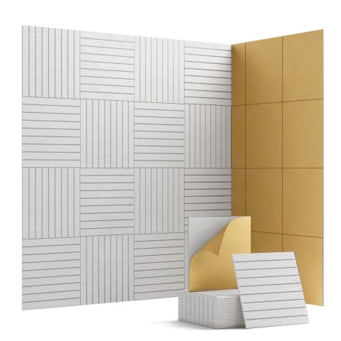 Waister Soundproof Wall Panels, 16‑Pack, 0.47 Inch Thick High Density-White