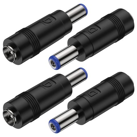 YouthZeal 4Pack DC 5.5×2.5mm Female to 5.5×2.1mm Male Barrel Connector