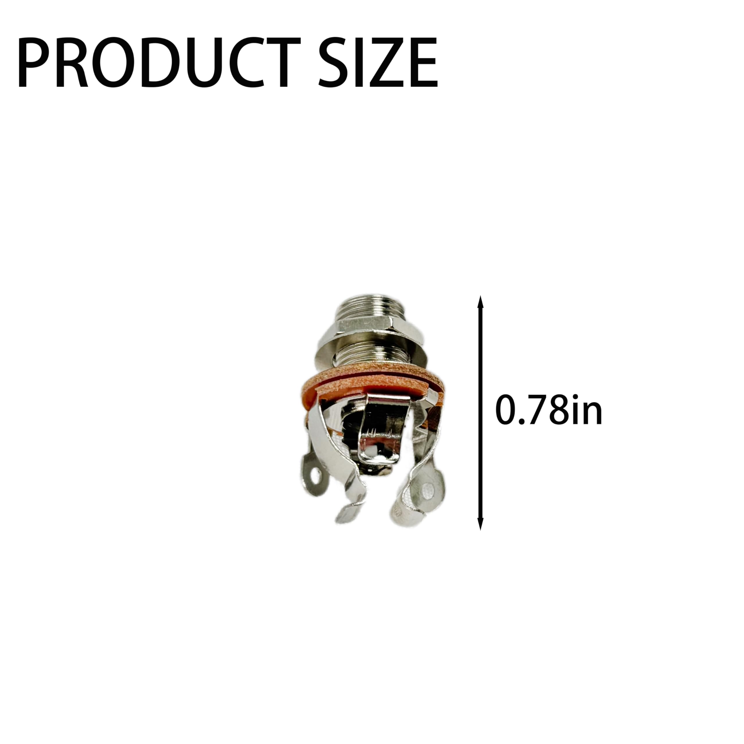 2 Pack 1/4 Inch Mono Guitar Jack, Silver Electric Guitar Electronics