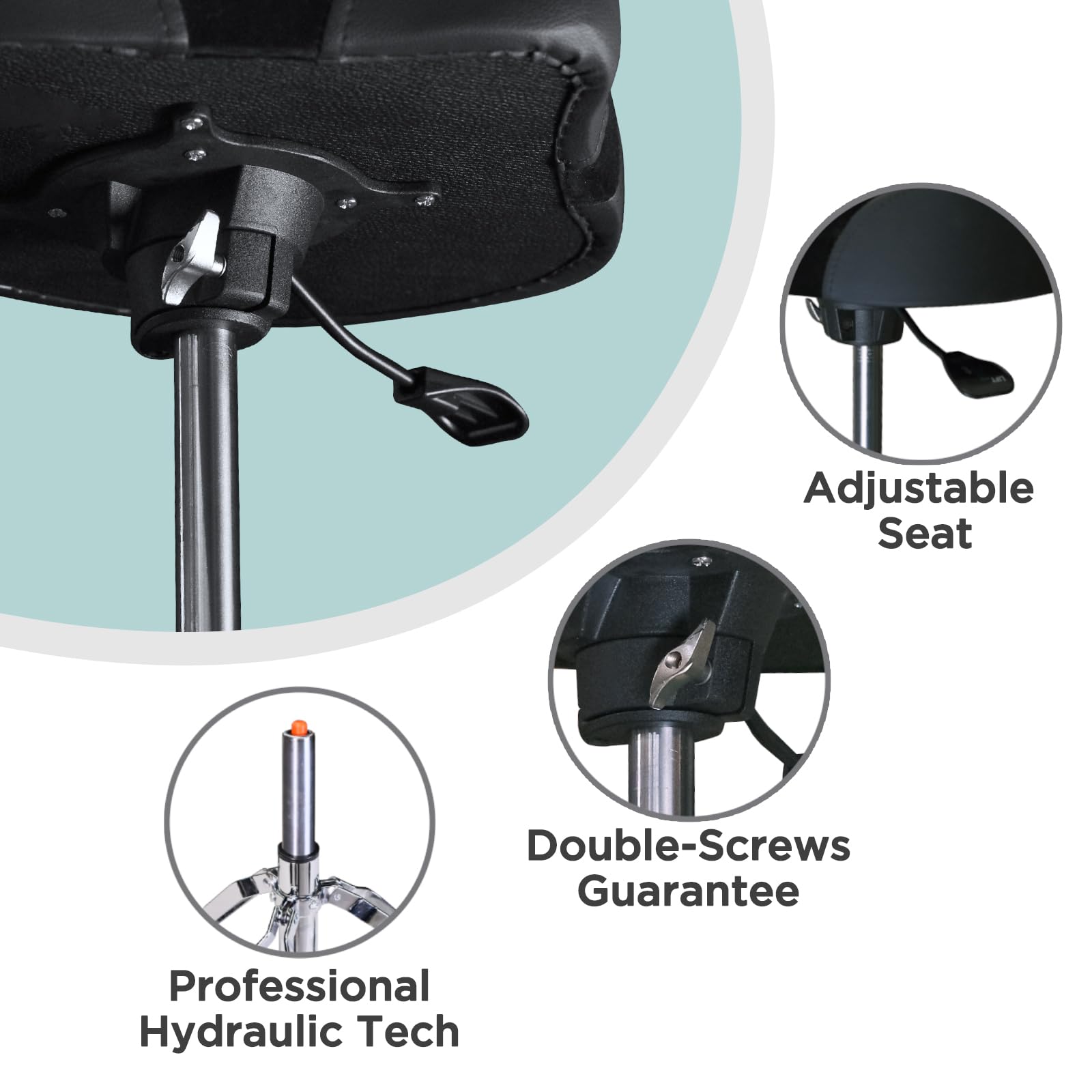 GIOCO Drum Throne, 4″ Padded Drum Stool, Hydraulic Drum Seat Height Adjustable, Heavy Duty Motorcycle Style Drum Chair, Airlift Guitar Chair, Drumming Stools with Anti-Slip Feet for Adults Drummers