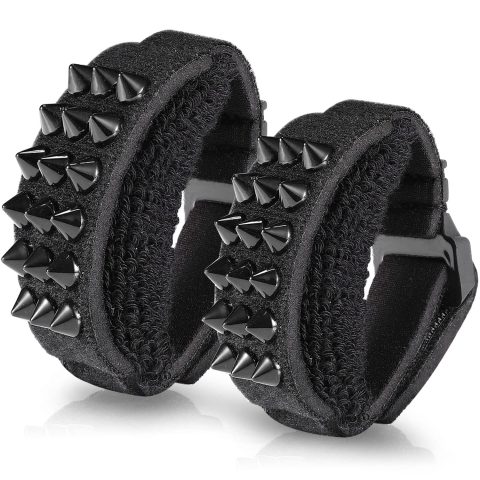 Facmogu 2PCS Guitar String Dampener Fret Wraps, Punk Style Rivet Design