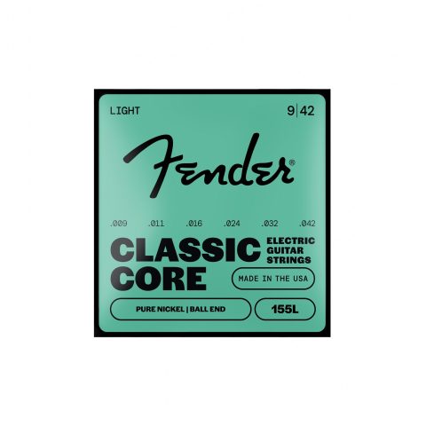 Fender Classic Core Electric Guitar Strings, Vintage Nickel, Ball End, 155L .009-.042
