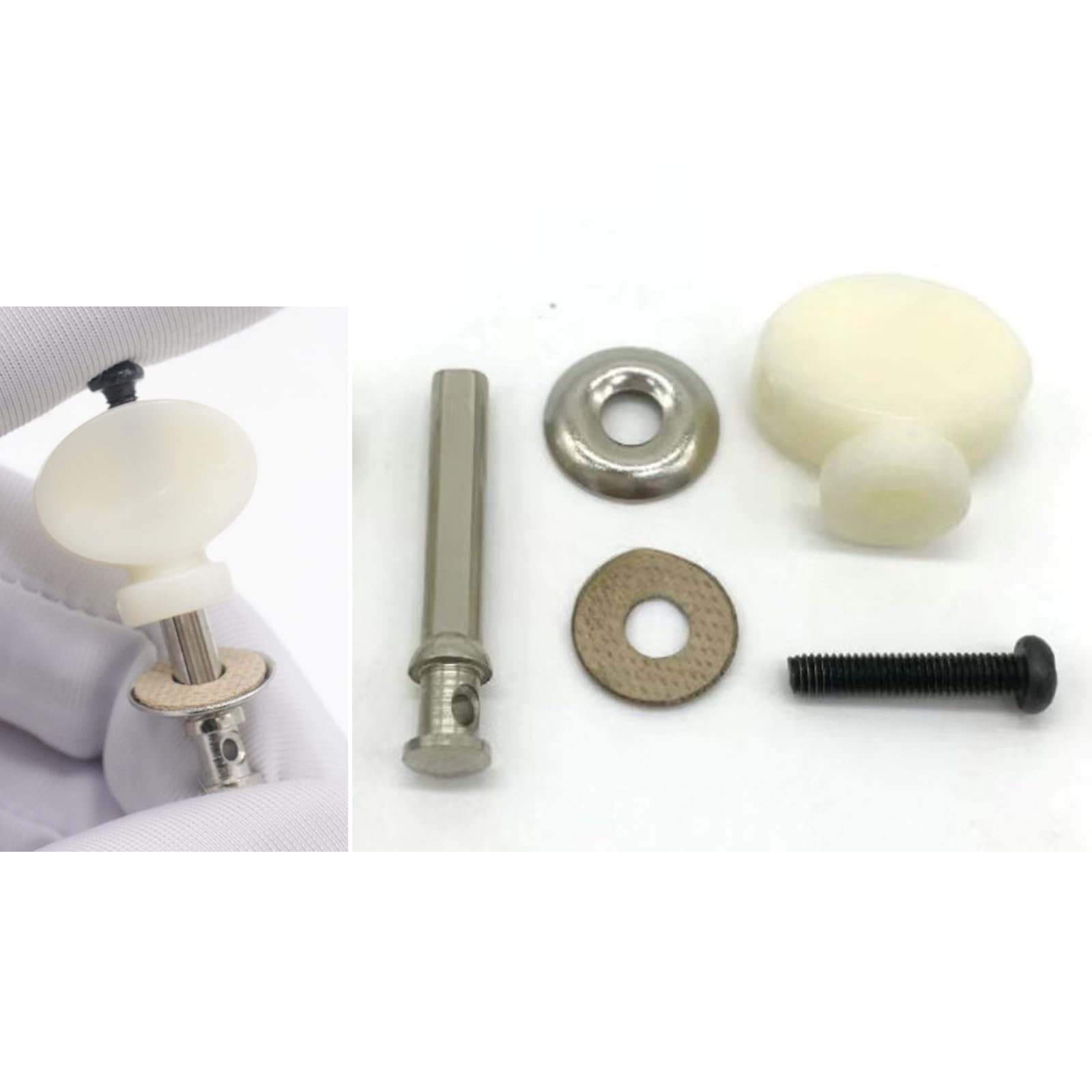 CashBeat 4Pcs Ukulele Tuning Pegs, White Metal Machine Heads Tuners