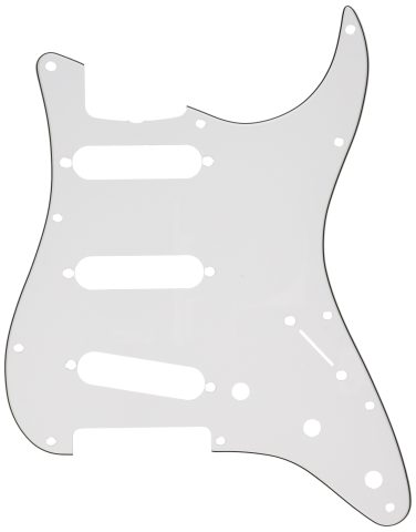 Fender 62 Stratocaster – (11 Hole) 3-Ply Pick Guard for 3 Single-Coil Pickups – White