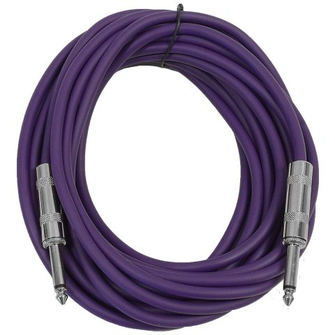Seismic Audio – SASTSX-25 – 25 Foot TS 1/4″ Guitar, Instrument, or Patch Cable Purple