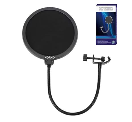 HORNO Professional Microphone Filter Screen with Flexible Gooseneck Mount