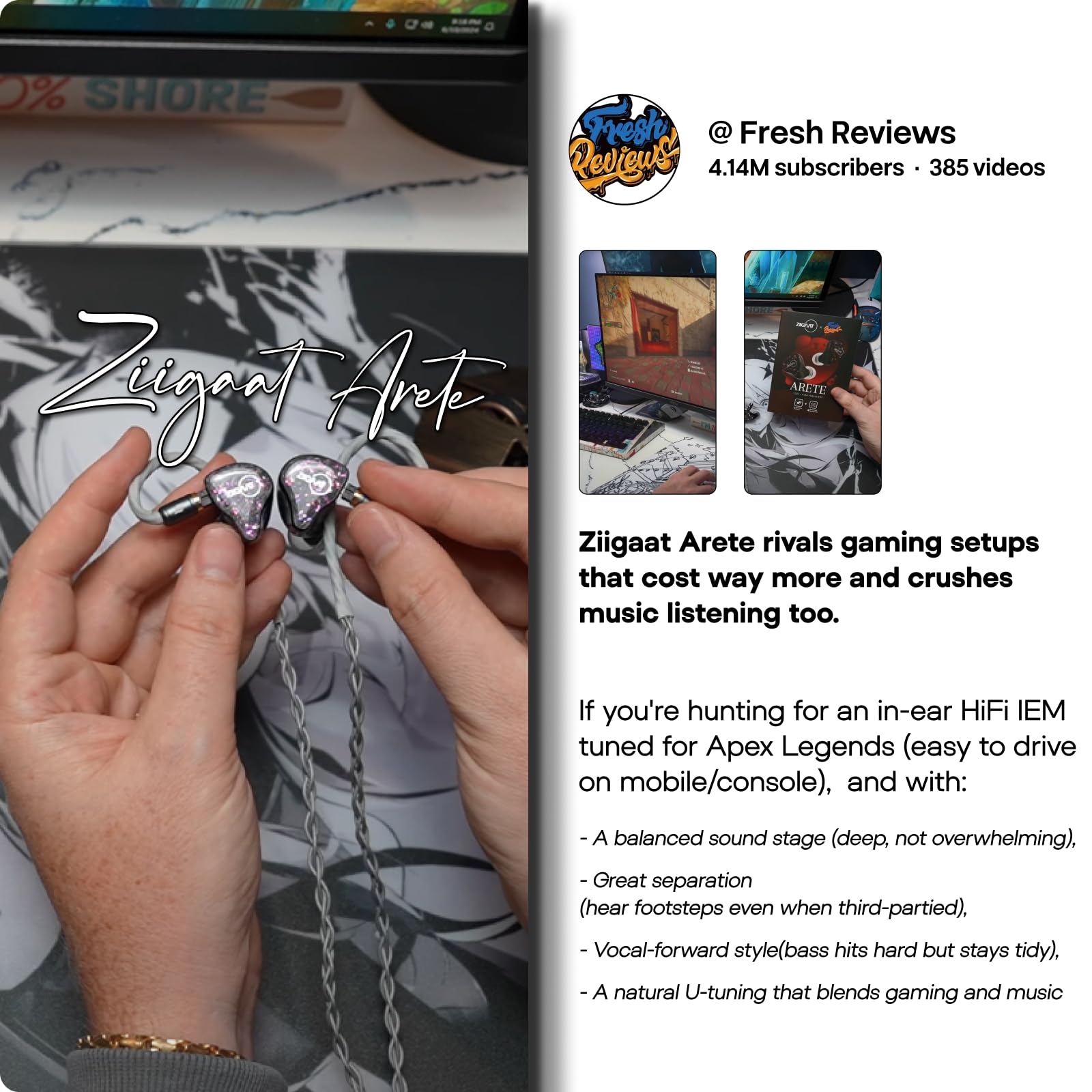 Linsoul ZiiGaat x Fresh Reviews Arete 1DD+4BA Hybrid IEM in Ear Monitor