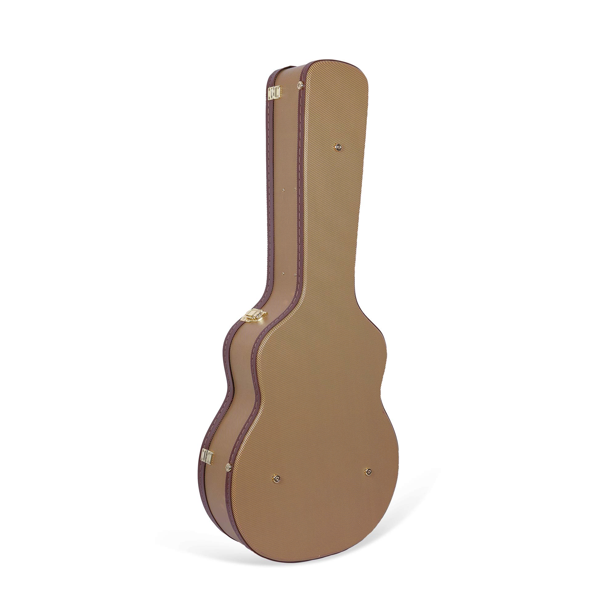 Crossrock Hardshell Arch Top wood case fits Acoustic Super Jumbo Guitars-Vinyl Tweed(CRW600SBTW)