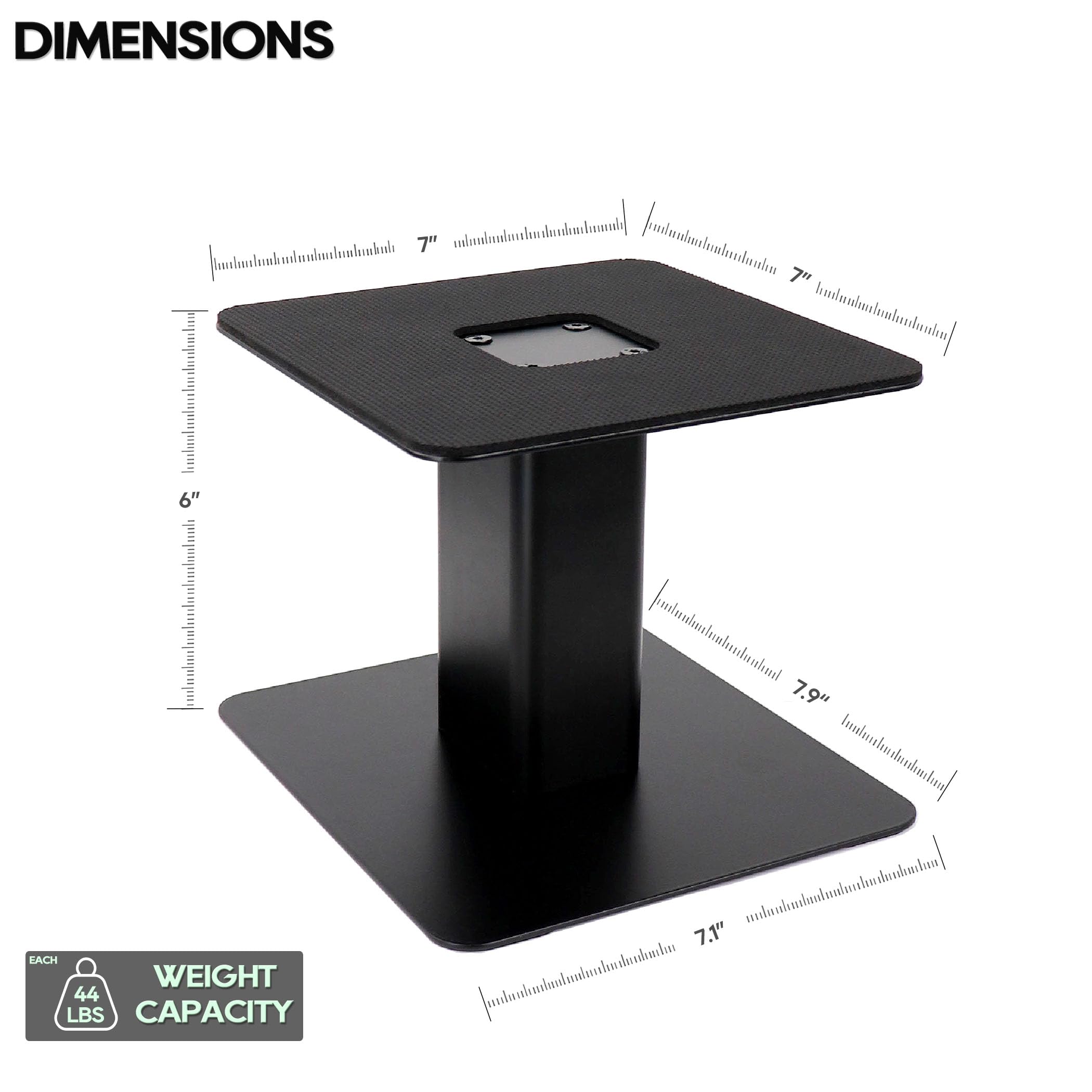 Tlingt Desktop Speaker Stands Pair, 7″x7″ Metal Tray, 6″ Tall