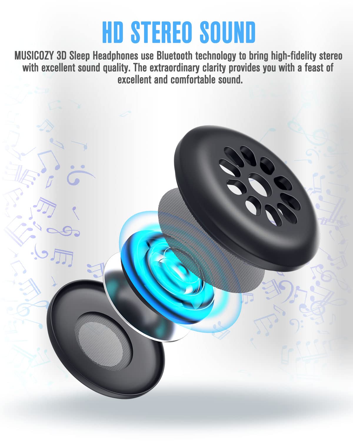 MUSICOZY Bluetooth 5.4 Module for Sleep Headphones Replacement