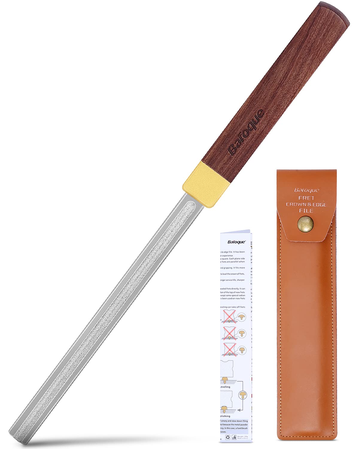 Baroque Diamond Fret Crowning File – 4th Gen Guitar Tool with 3 Radius Slot