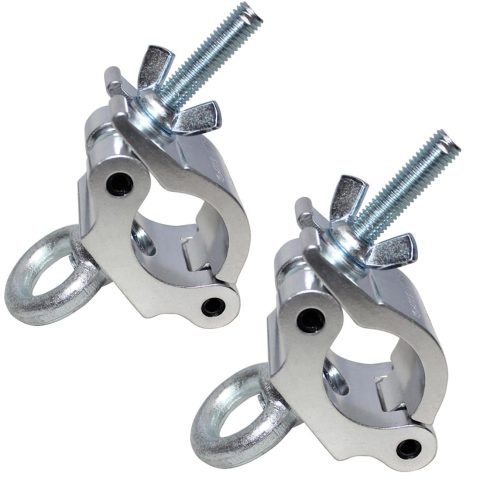 Sarknoah.Silver 2″ Wide Heavy Duty Truss Clamp With Eye Bolt Ring Fit Tube For (1.5-2)” /(38-52) mm Truss .Half Coupler Truss Eye Clamps For Speakers LED Video Wall LED Screen Display