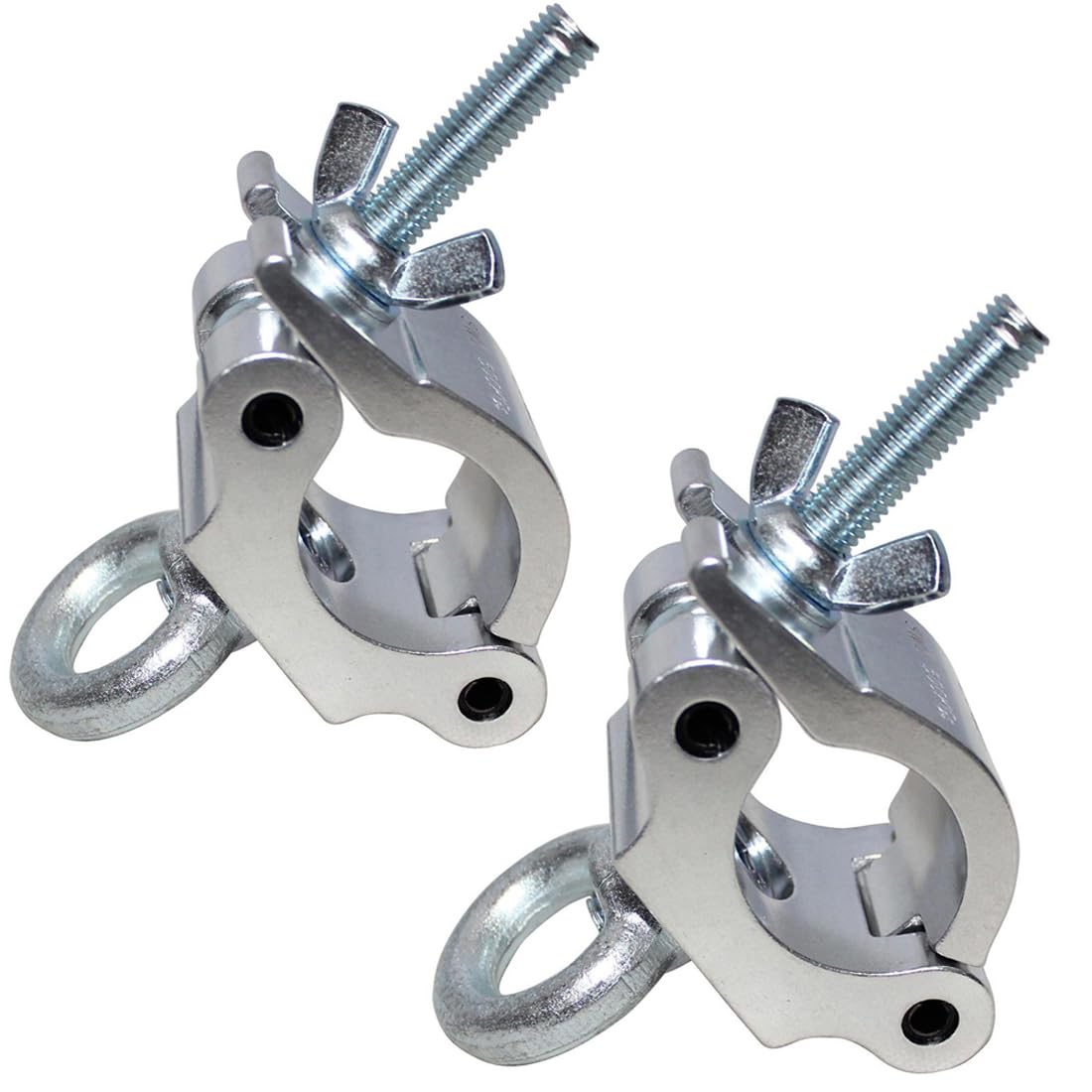Sarknoah.Silver 2″ Wide Heavy Duty Truss Clamp With Eye Bolt Ring Fit Tube For (1.5-2)” /(38-52) mm Truss .Half Coupler Truss Eye Clamps For Speakers LED Video Wall LED Screen Display