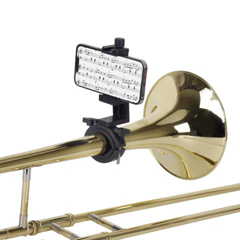 Adjustable Trombone Phone Lyre,1.5”-2.5” Low Brass Lyre for Trombone, Mellophone,- Fits of 99.9% of Smartphones
