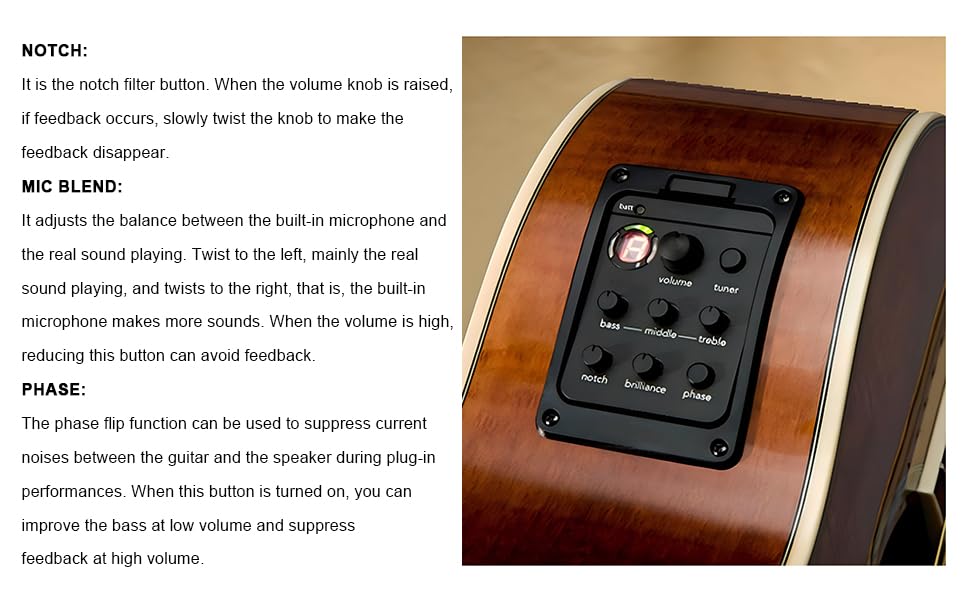 Plastic 301 Acoustic Guitar Preamp Pickup Guitar Pickup Tuner Preamp Black