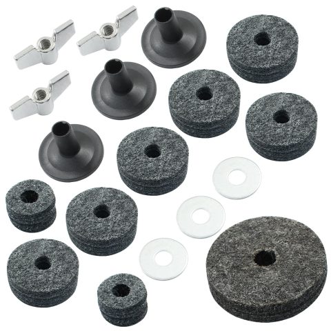 Piutouyar 18 Pcs Grey Cymbal Replacement Accessories Set