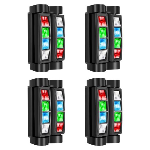 Betopper 8x3W Spider Moving Head DJ Light,RGBW Stage Disco Light-4 Packs