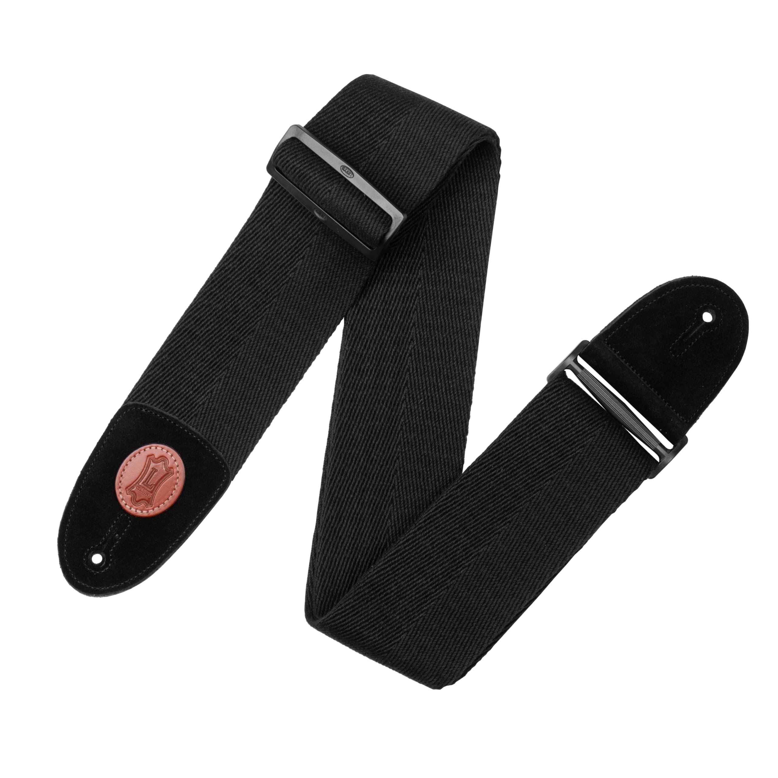 Levy’s Leathers Signature Cotton Series 3″ Bass Guitar Strap with Tri-Glide Adjustment, Black (MSSC4-BLK)