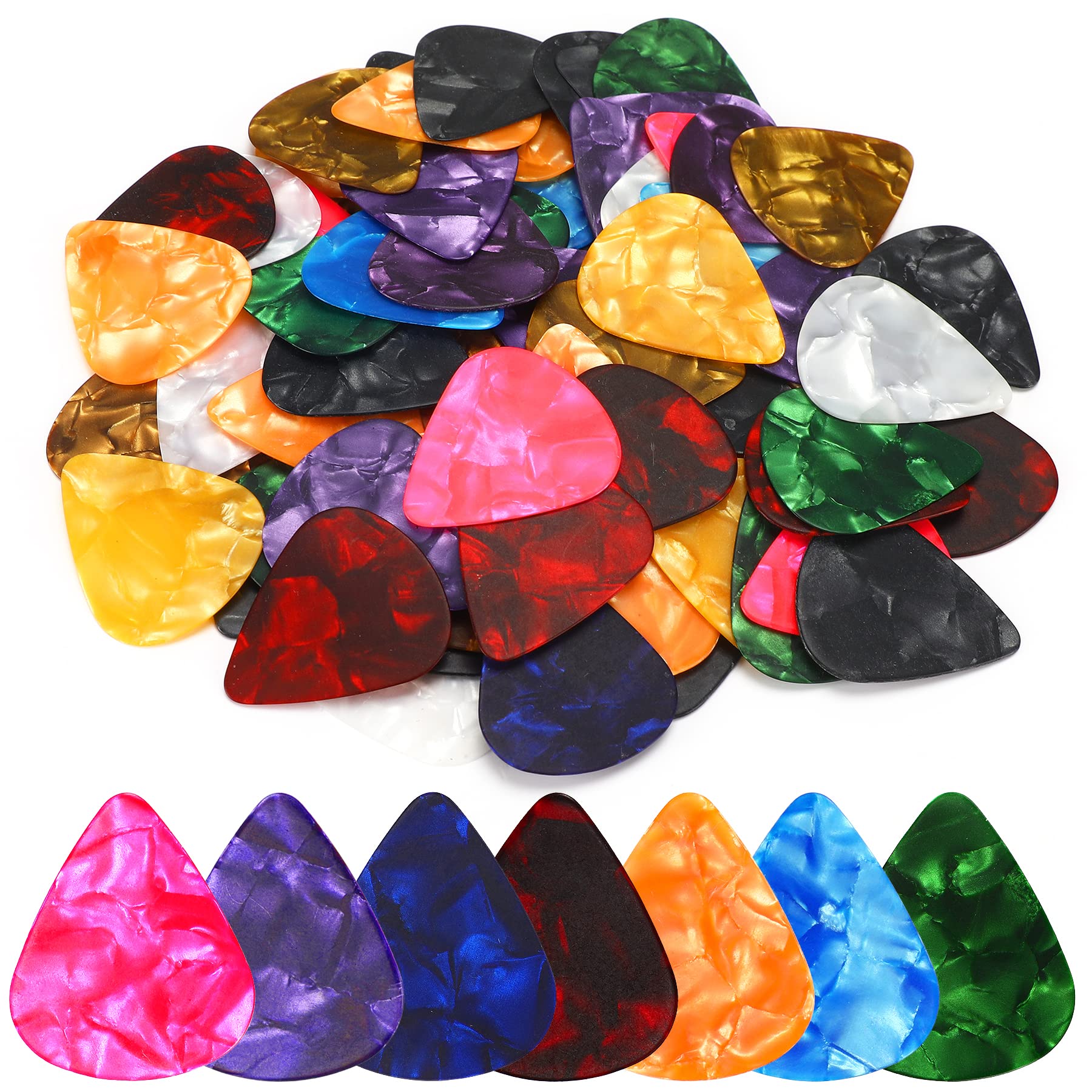 AUGSHY Guitar Picks Sampler Value Pack Includes Thin Medium & Heavy Gauges (90 Mixedcolor)