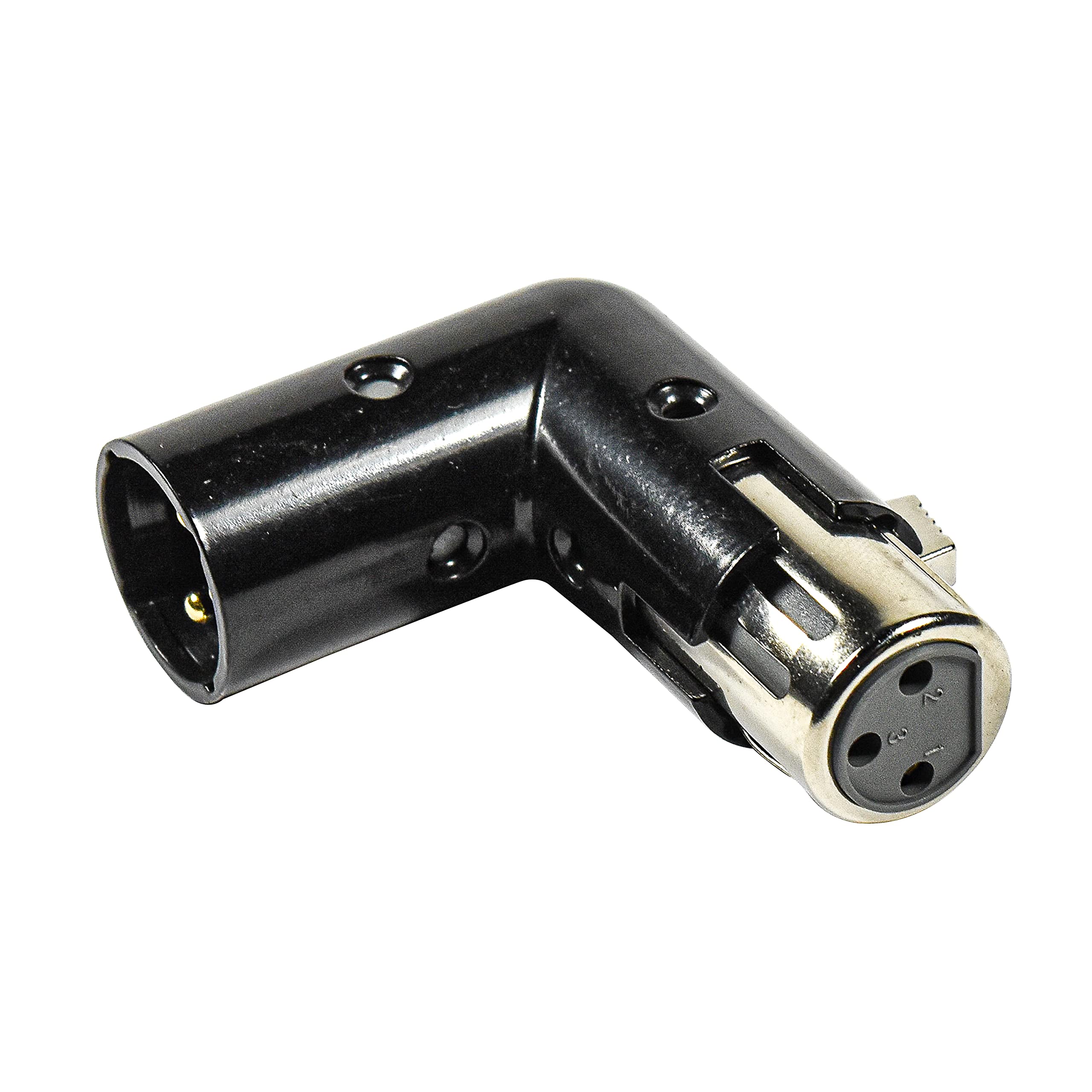 HQRP 2-Pack 3-Pin XLR Angle Adapter Dual Male & Female with 4 Adjustable Angle Positions Right Left and 90 Degree, Compatible with Mixers that Interfere with Other Applications, 3-Pin Connector
