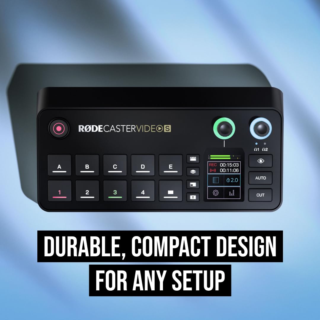 RØDE RØDECaster Video S – Podcast Video Switcher and Audio Interface –
