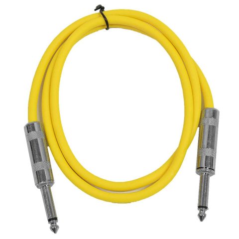 Seismic Audio – SASTSX-2 – 2 Foot TS 1/4″ Guitar, Instrument, or Patch Cable Yellow