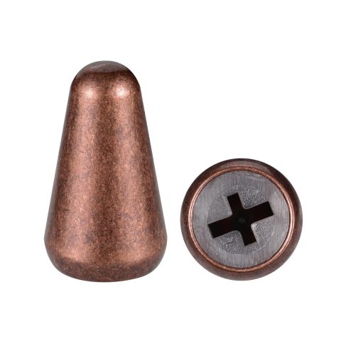 2pcs Guitar 5 Way Pickup Switch Tip Red Copper Metal Switch Cap Switch Knob for Strat Tele Guitar Part(Red Copper)