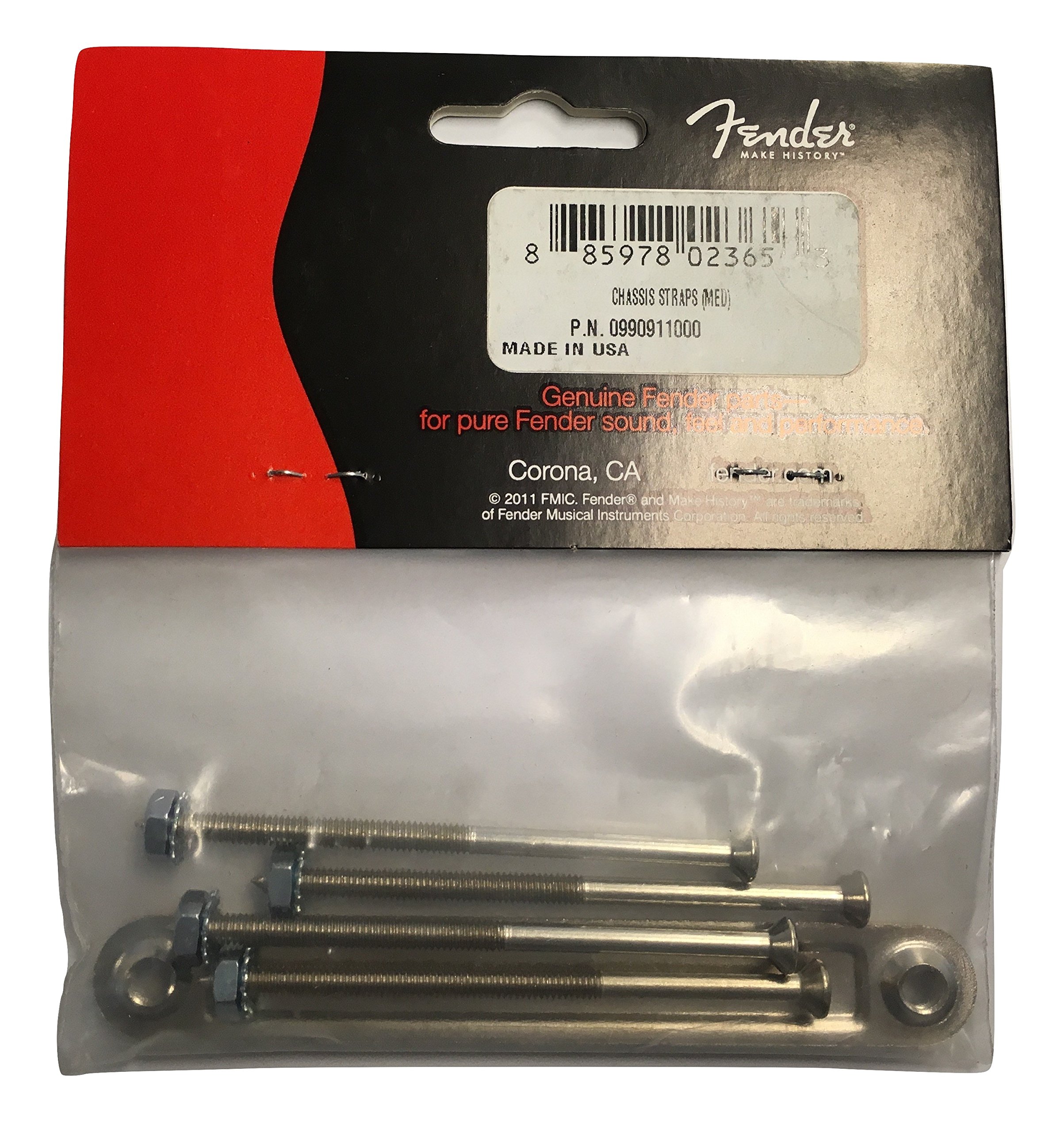 Fender 0990911000 Pure Vintage Chassis Straps, Medium, Chrome