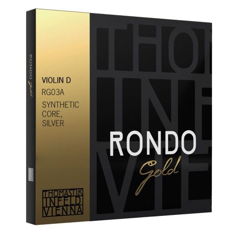 Thomastik-Infeld Rondo Gold RG03A Replacement Violin D String | Silver Wound Synthetic Core Violin String for Professionals and Aspiring Violinists | Warm Sound and Focused Response | Made in Vienna