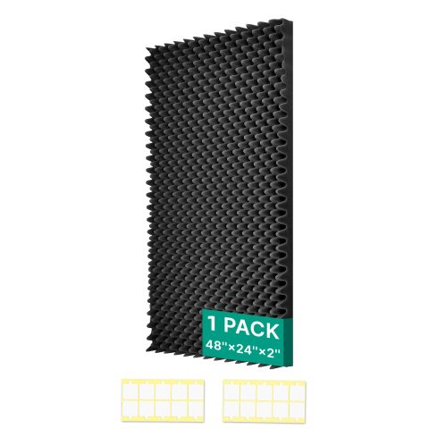 soundproof Foam Panels for Walls, Foam Acoustic Panels 48″×24″×2″ Sound deadening High Density Quick Recovery Sound Sound deadening Noise Reduction Echo Control for Home Studio Recording Room Office