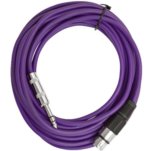 Seismic Audio – SATRXL-F25Purple – 25 Foot Purple XLR Female to 1/4 Inch TRS Patch Cable Snake Cords – Balanced