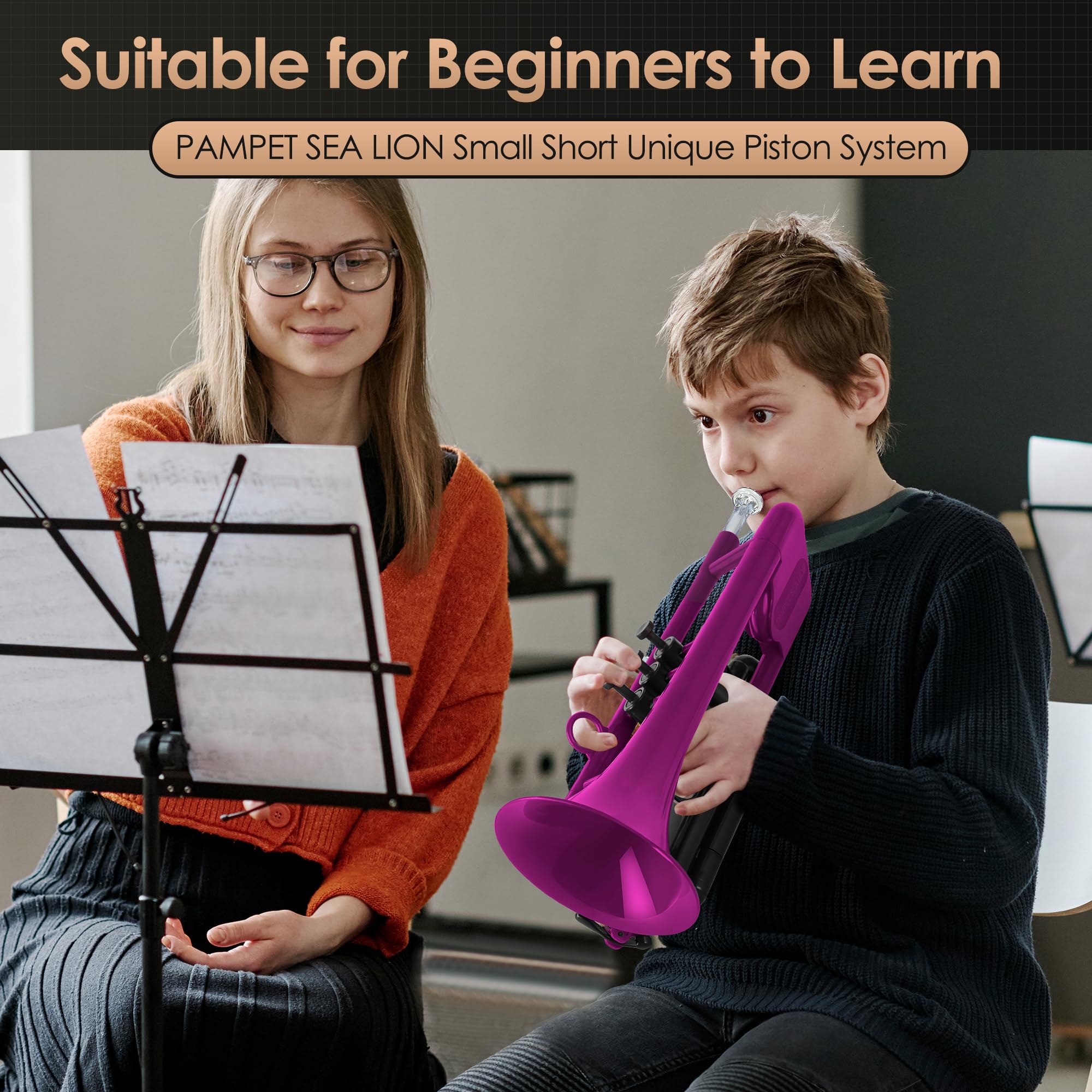 PAMPET SEA LION Plastic Bb Trumpet for Advanced Student Beginner Purple