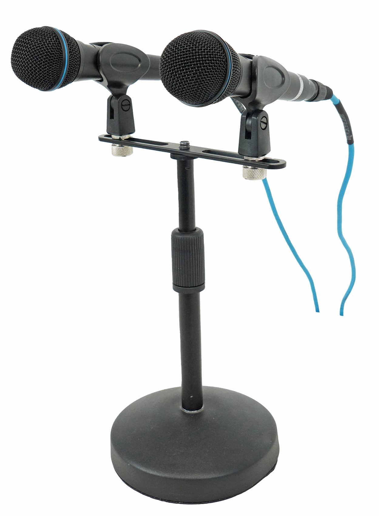 Rockville ACC-DM 1-to-2 Dual Mic Stand Adapter Bar, 5/8″ and 3/8″ Threading