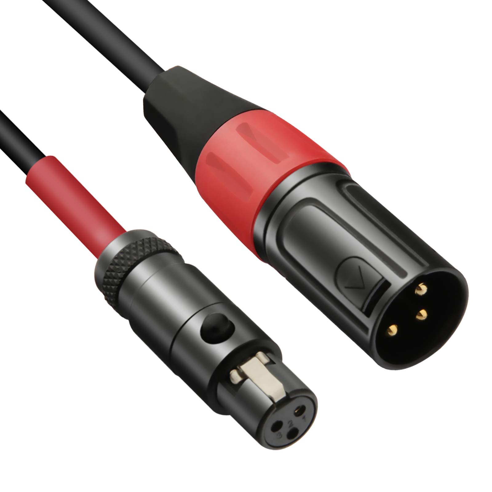 JOMLEY Mini XLR Female to Regular XLR Male Pro Lapel Microphone Cable,3.3FT
