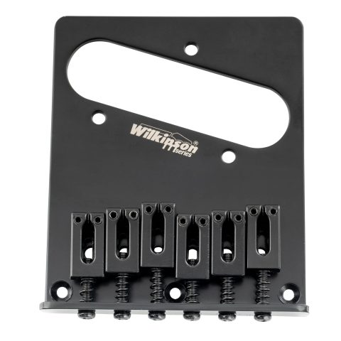 Wilkinson M Series 52.5mm Guitar Bridge 6 Modern Style Saddles, Black