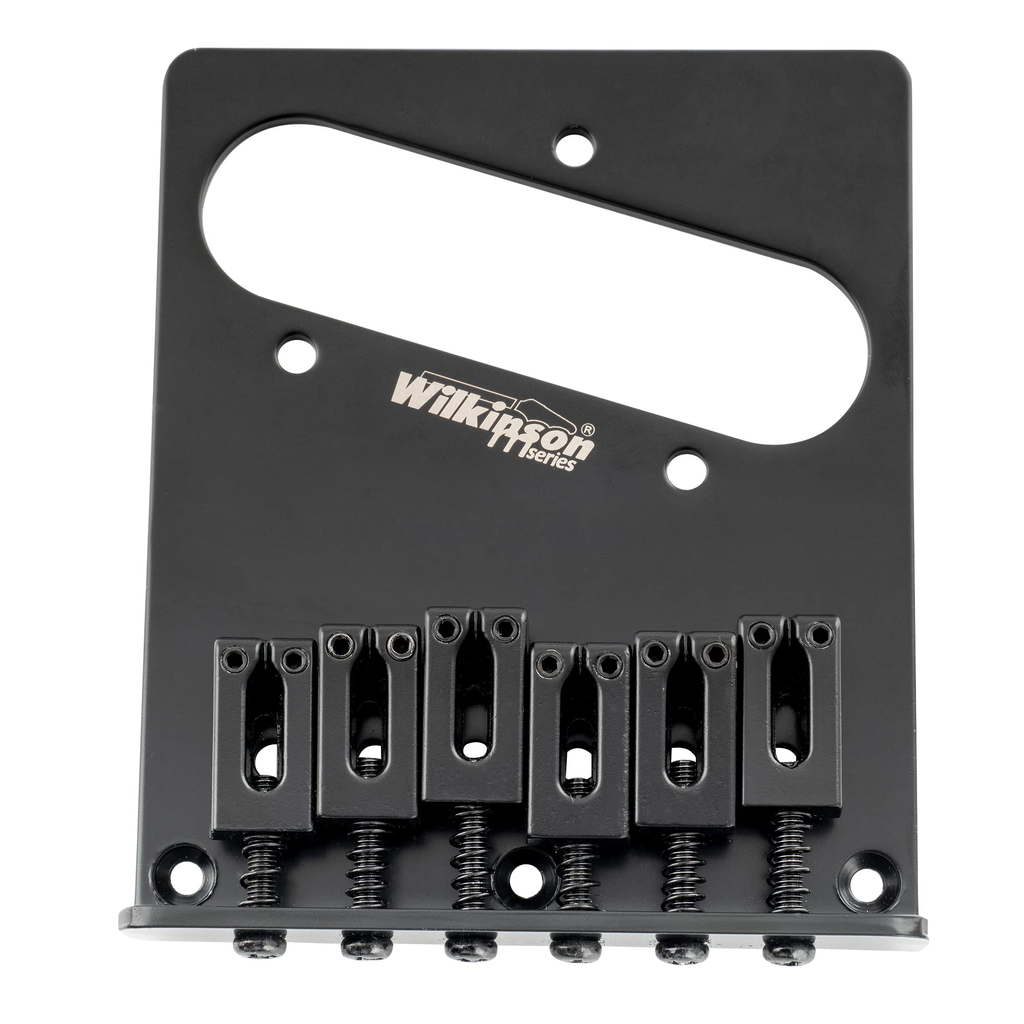 Wilkinson M Series 52.5mm Guitar Bridge 6 Modern Style Saddles, Black